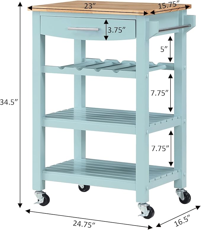 Sea Foam Blue/Butcher Block