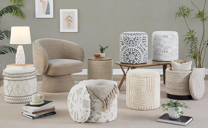 Ivory Handwoven Wool, Tufted Design