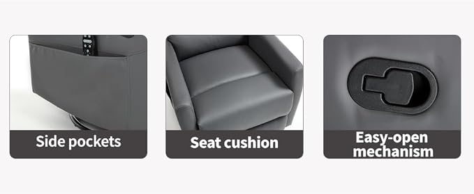 Grey + Metal & Wood + Fiber Foam and Polyester Fiber Pad