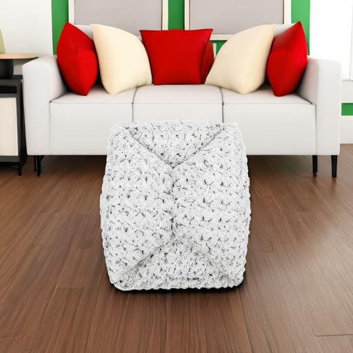 Snow Gray Pouf Cover No Filler