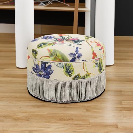 Beige & Tropical Floral With Ivory Trim