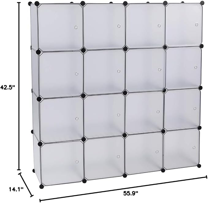 4 Tier 16 Cube, White-a