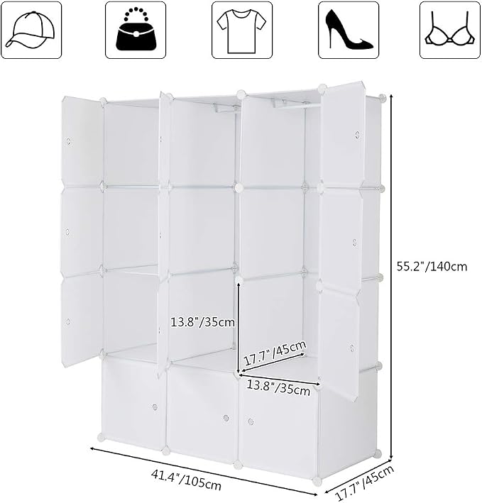 4 Tier 12 Cube, White-b