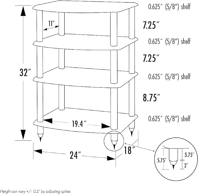 4 Shelf Rosenut Red