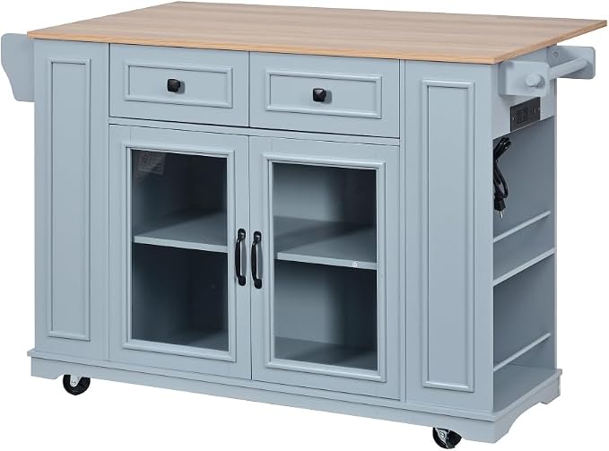 Blue Gray + Temptered Glass+stainless Steel+ Mdf