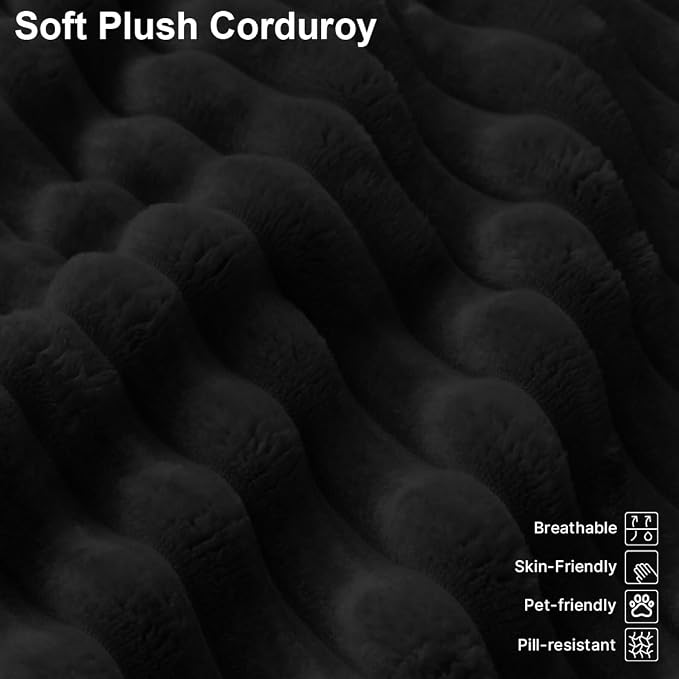 Black Plush Corduroy