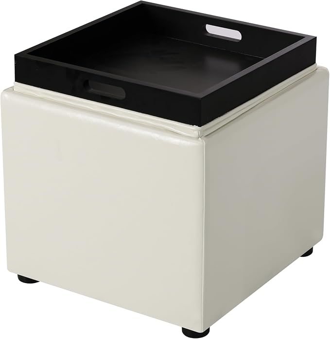 White Leather With Tray