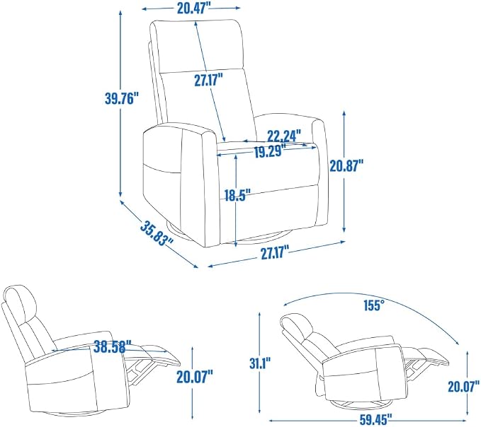 Grey + Metal & Wood + Fiber Foam and Polyester Fiber Pad-1