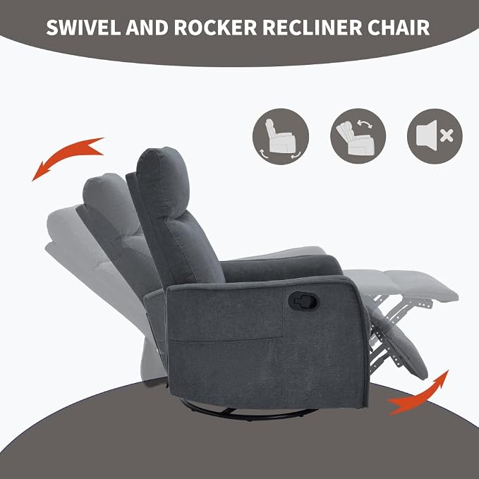 Grey + Metal & Wood + Fiber Foam and Polyester Fiber Pad