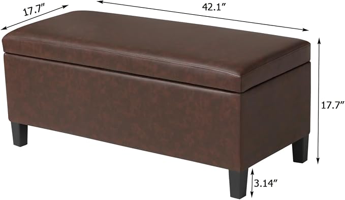 Brown Leather Lift Top