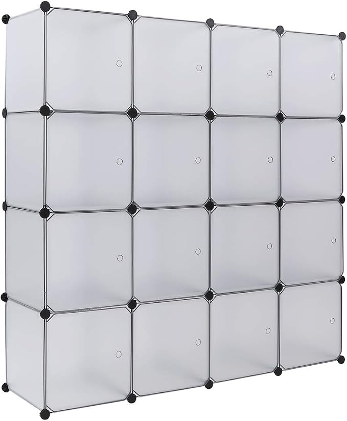 4 Tier 16 Cube, White-a