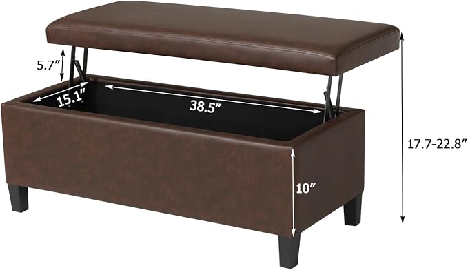 Brown Leather Lift Top