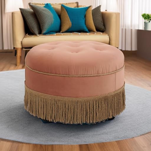 Peach Orange Velvet With Gold Trim