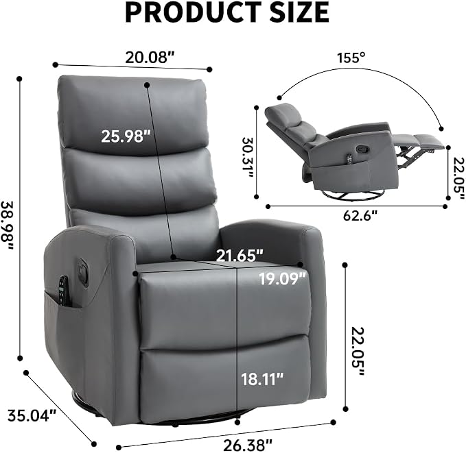 Grey + Metal & Wood + Fiber Foam and Polyester Fiber Pad