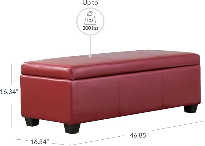 Red/ Faux Leather