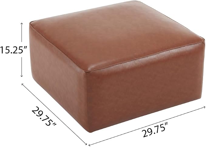 Tan+brown + Faux Leather + Foam + Plywood