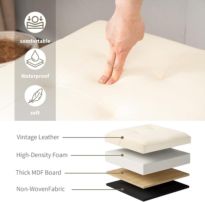 Style4 Beige Faux Leather
