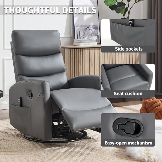 Grey + Metal & Wood + Fiber Foam and Polyester Fiber Pad