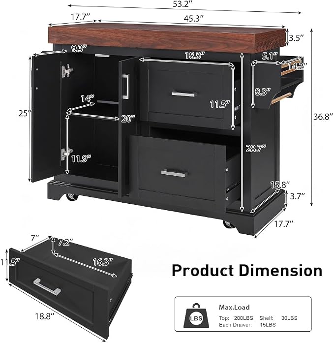 Black + Mdf + Rubber Wood