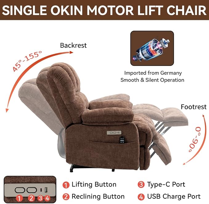 Brown + Chenille + Fiber Foam and Polyester Fiber Pad