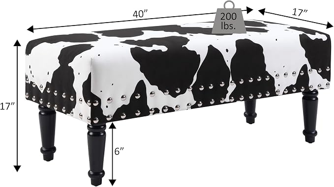 Black Cow Print Fabric