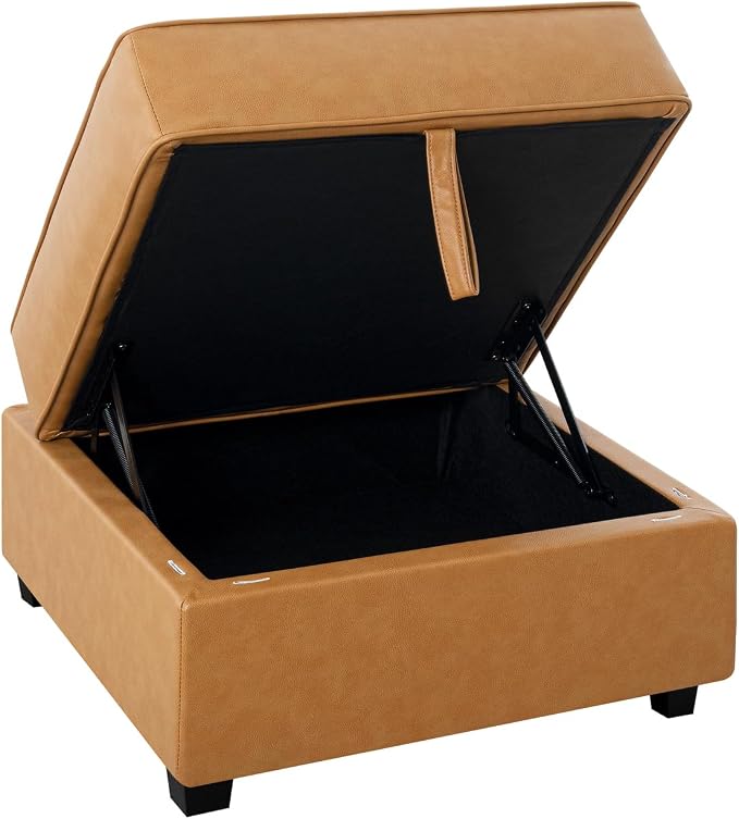 Caramel,air Leather,ottoman