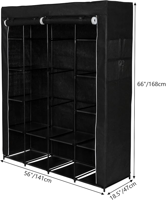 141x47x168cm, Black-j