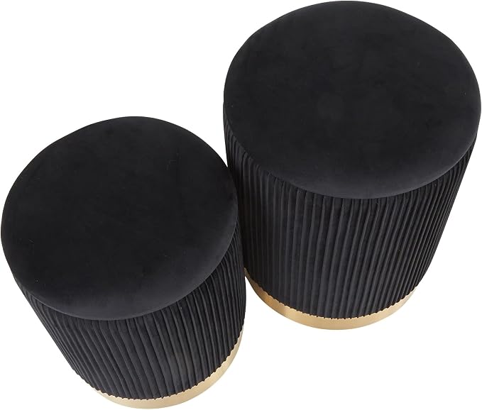 Pleated Black Velvet