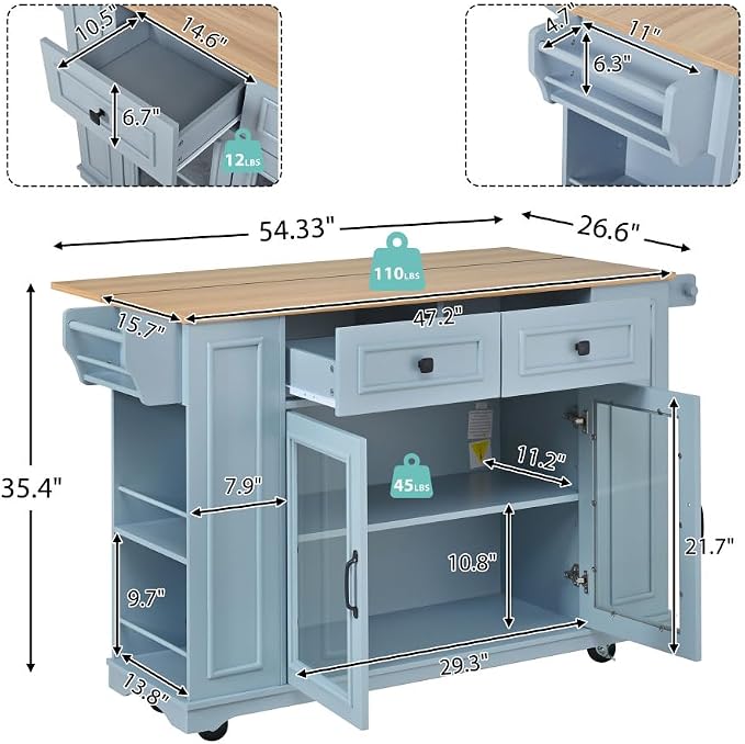 Blue Gray + Temptered Glass+stainless Steel+ Mdf