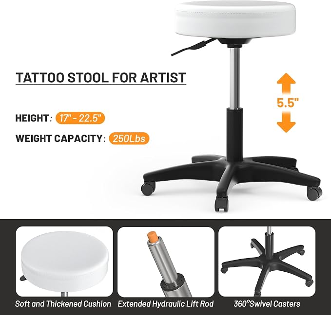 White Tattoo Chair 034
