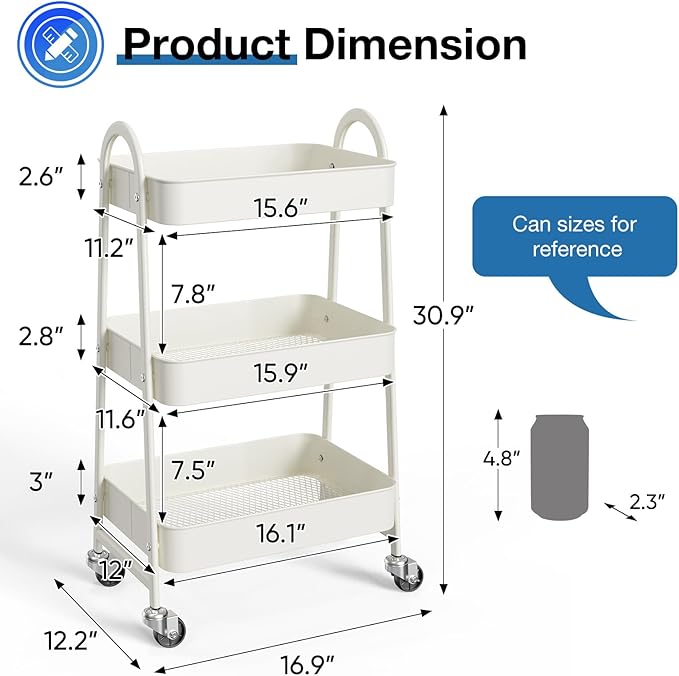 3 Tiers White