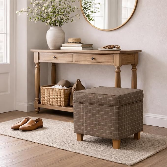 Brown Window Pane Fabric