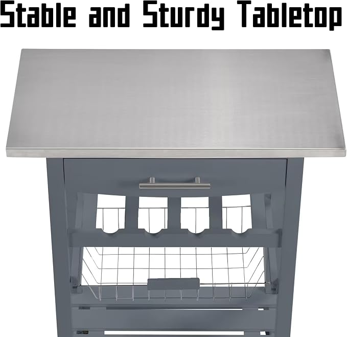 Grey+wood + Stainless Steel