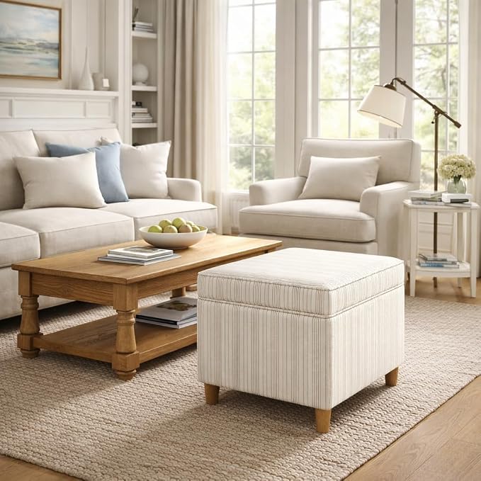Cream Marigold Pinstripe Fabric