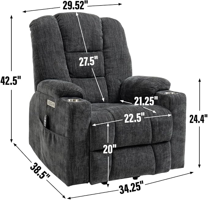 Grey + Chenille + Fiber Foam and Polyester Fiber Pad