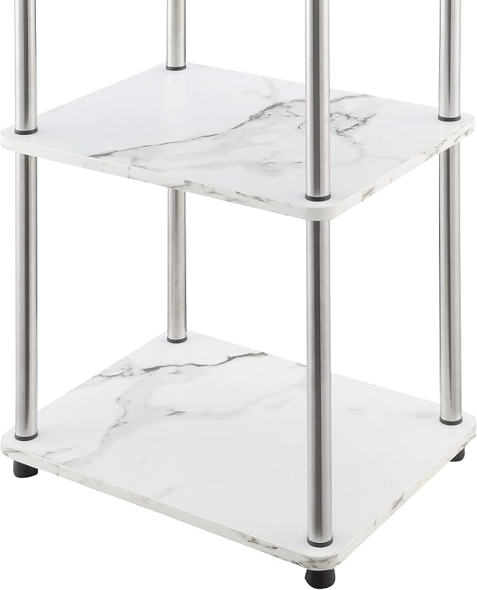 Faux White Marble/Chrome