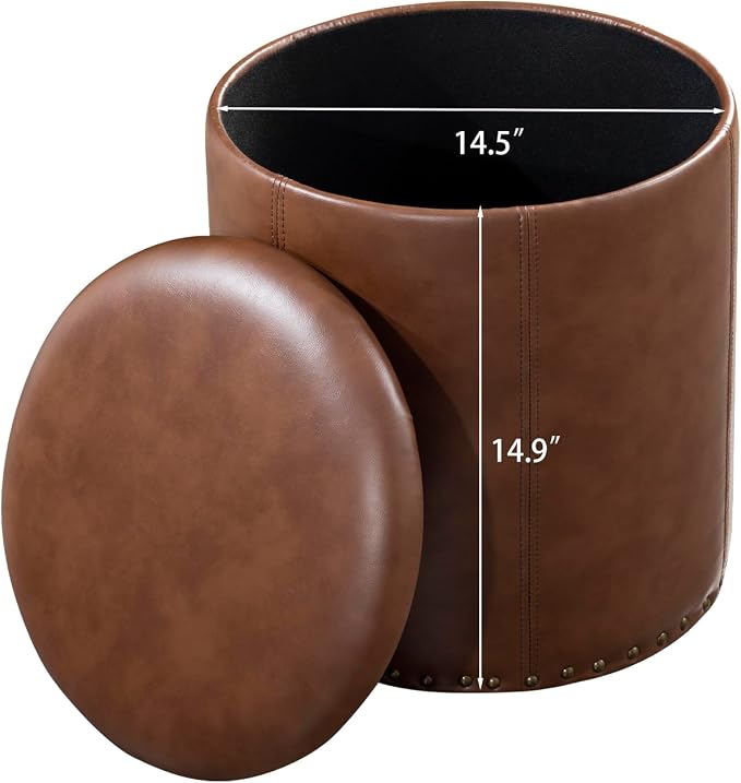 Brown Leather With Tray Lid