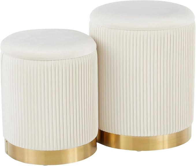 Pleated Cream Velvet