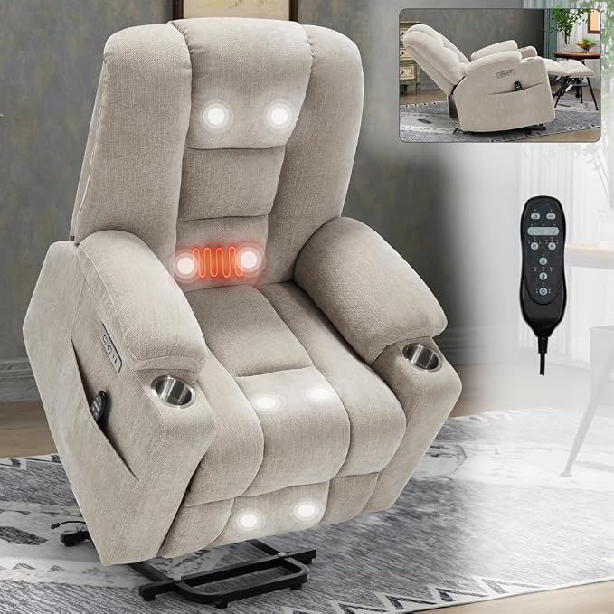 Beige + Chenille + Fiber Foam and Polyester Fiber Pad
