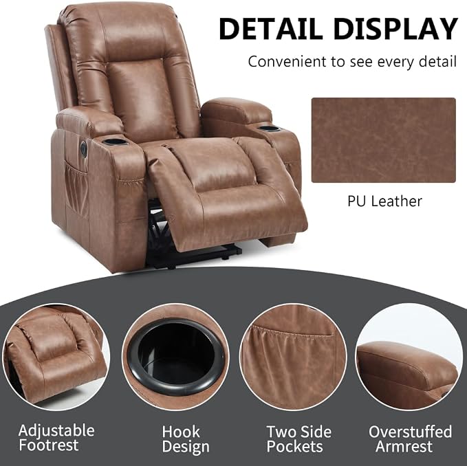 Brown + Pu Leather + Fiber Foam and Polyester Fiber Pad