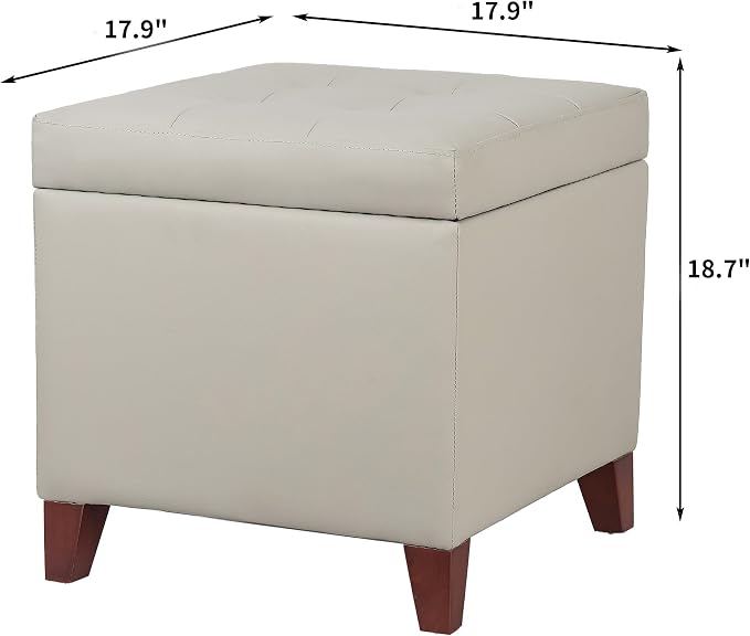 Leather Elephant Grey With Sturdy Wood Legs