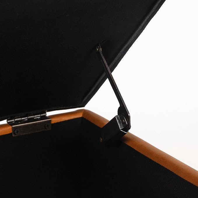 Leather Warm Orange With Solid Wood Legs