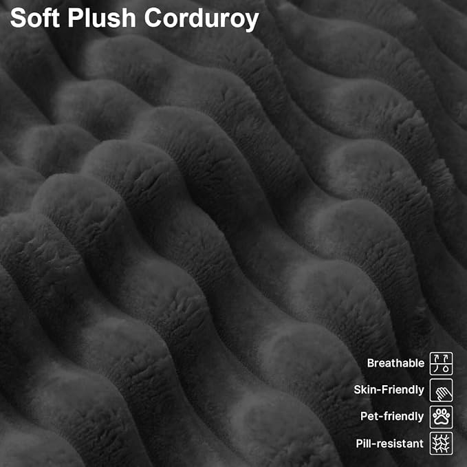 Grey Plush Corduroy