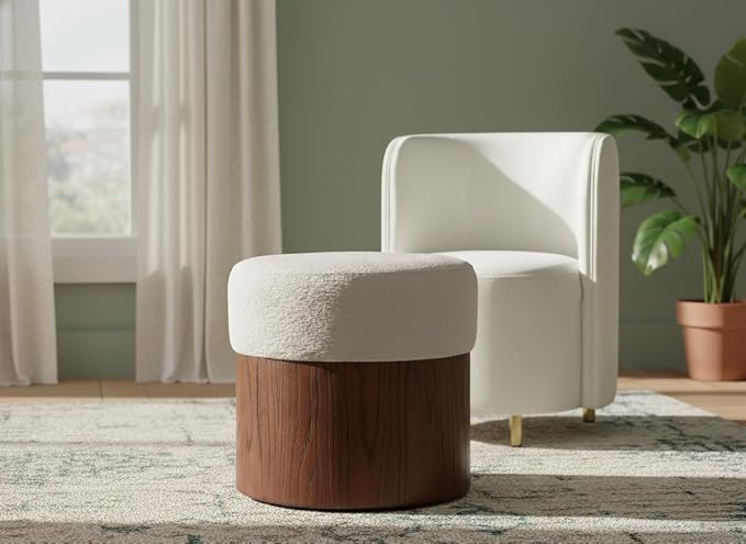 Beige / Walnut Finish