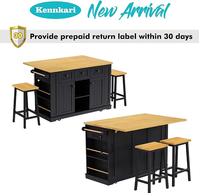 Black With 2 Stools
