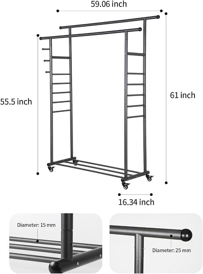 Black (Double Rod)