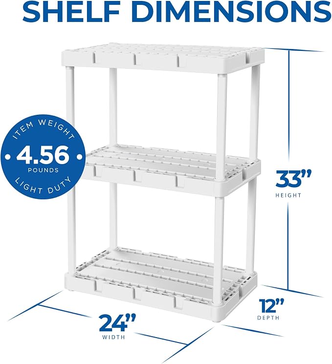 3 Shelf - White