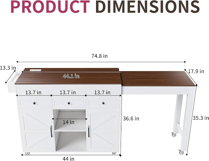 White & Extendable Table