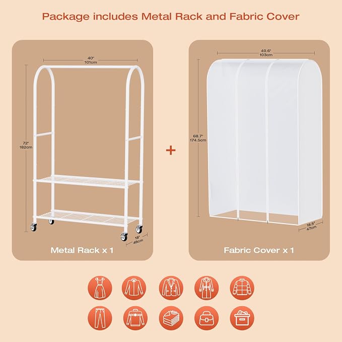 White Rack with White Cover