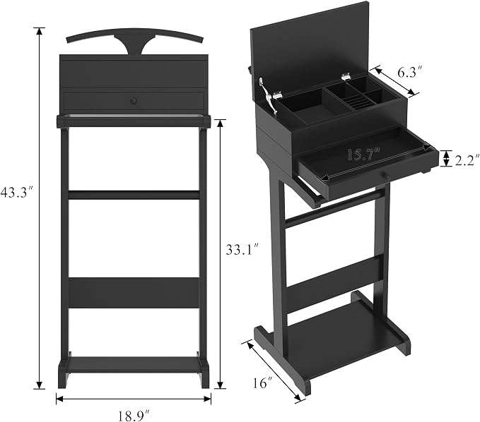 Black with Drawer & Flip Tray